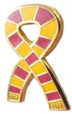 Sedgley Park Rugby Union Supporter Scarf Ribbon Pin Badge - GOLD plated