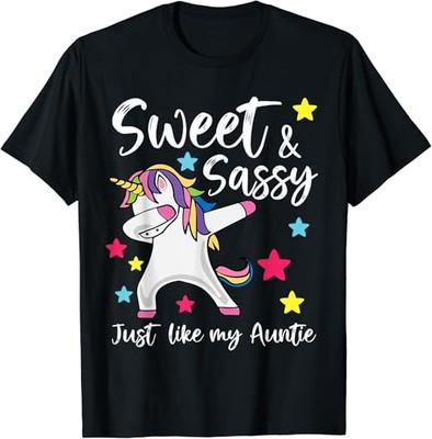 Sweet and Sassy Just Like My Auntie Matching Aunt Niece T-Shirt