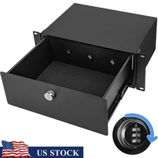 4U Rack Mount Drawer Secure Storage W/ Combination Lock Server Cabinets New