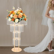Crystal Flower Stand Round Pedestal Gold Wedding Party Decoration