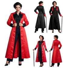 Women Long Jacket Ringmaster Cosplay Carnival Circus Costume Back Split Outfits