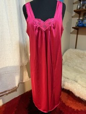 Vtg Vassarette Pink Slip Dress Silky Nylon Chemise Nightgown USA Medium