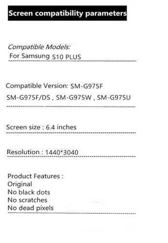 For Samsung Galaxy S10+ Plus SM-G975F LCD Display Touch Screen Digitizer G975U - Picture 3 of 3