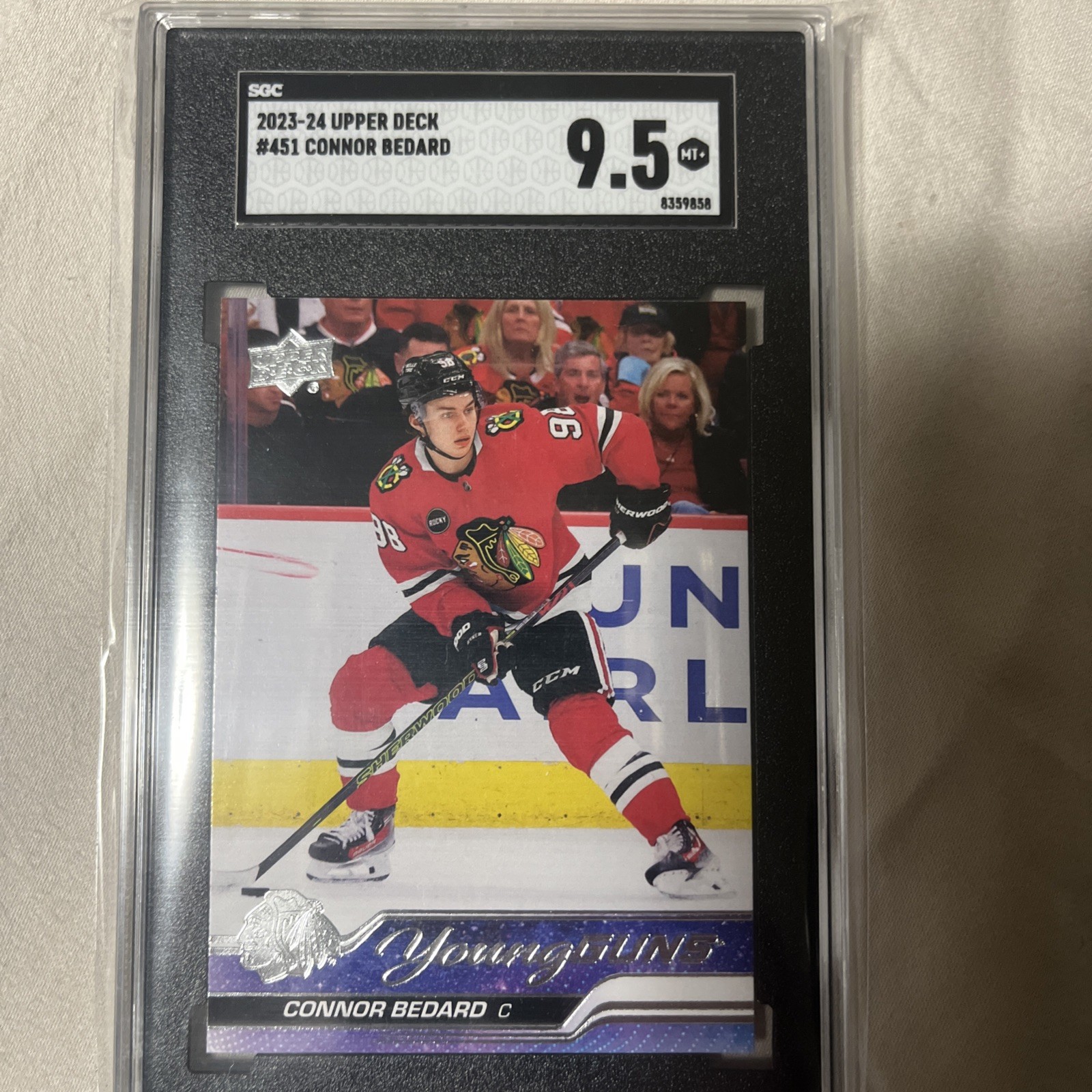 2023-24 Upper Deck Series 2 Young Guns rookie Connor Bedard view 1