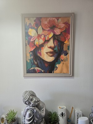 Lebendiges Gemälde gerahmt Acryl Kunstwerk, Original Wandbild, moderne Wohnkultur