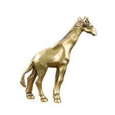 Lifelike Brass Giraffe Office Figurine Animal Figurines Home Decor