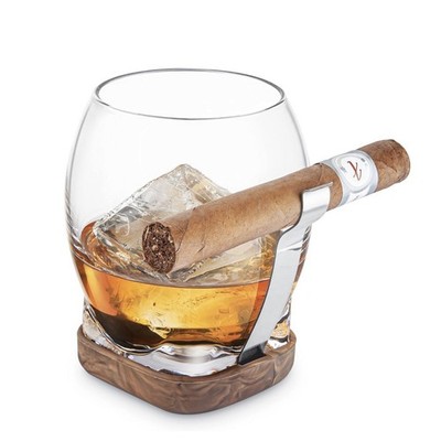 Final Touch Whiskey Cigar Glass, 14.5 0z. Silicone Base, Cigar Grip Brand New 