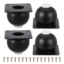 4 Pack Round Metal Furniture Legs for Dresser and Sofa(2.36" Matte Black)
