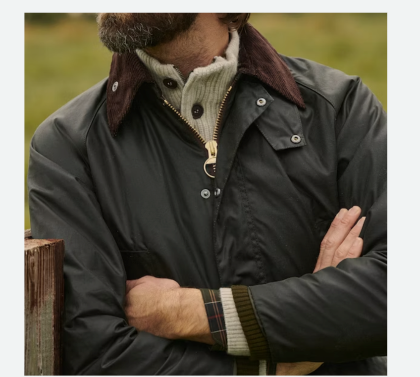 Sage ~ Made in the U.K. ~ Barbour Beaufort Waxed Jacket MSRP$495