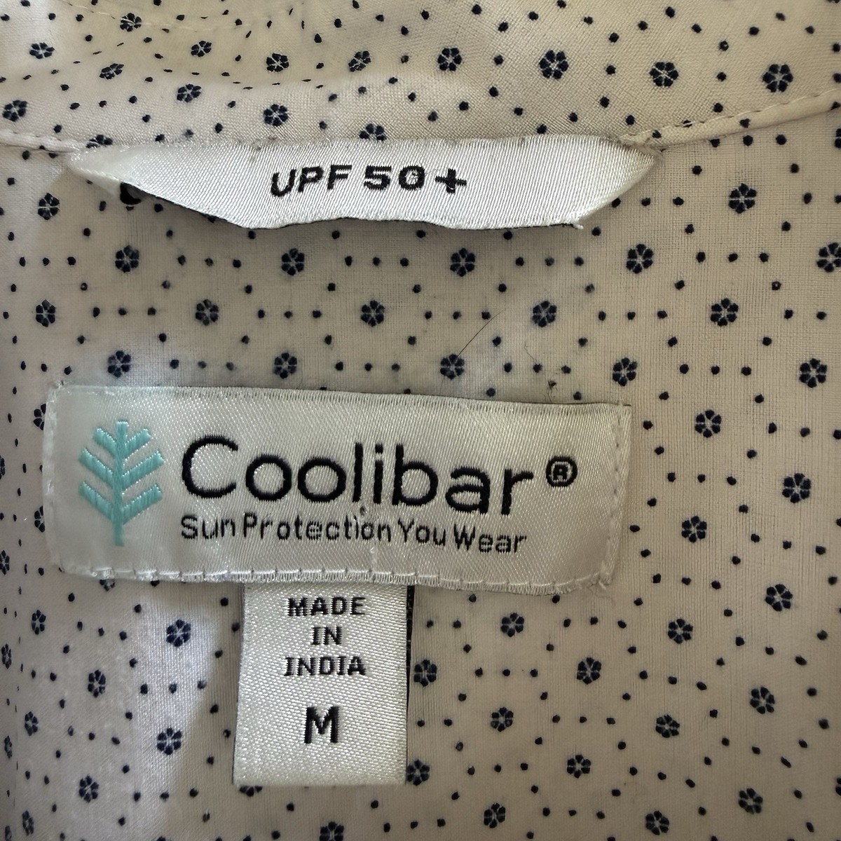 Coolibar Palmaria Travel Tunic Top Women’s Size M Ivory Geometric UPF 50 View 4