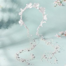 Flower Crowns for Women, Floral Crown Pearl Headpiece for Wedding Bridal Fest...