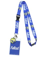Fallout Lanyard Vault 101 Clear ID Badge Holder with Pip-Boy Rubber Charm