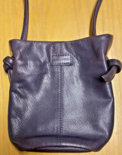 Osprey London Black Genuine Leather Crossbody Shoulder Bag Flower Interior