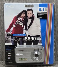 Vivitar Vivicam 8690 8.1 MP Compact Digital Camera Black NEW SEALED Silver