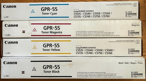 CANON GPR-55 Toner Cartridge Full Set C5535i C5540i C5550i C5560i New Sealed! - Afbeelding 2 van 3