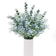 18pcs Babys Breath Artificial Flowers Fake Eucalyptus Leaves Flowers Bouquet ...