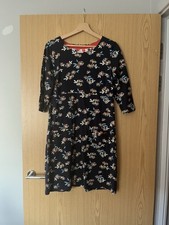 Weird Fish Women’s Navy Blue Patterned Jersey Dress Size 12