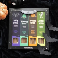 Spooky Scents Gothic Halloween  60 Incense Sticks in 4 Scents Gift Box Set