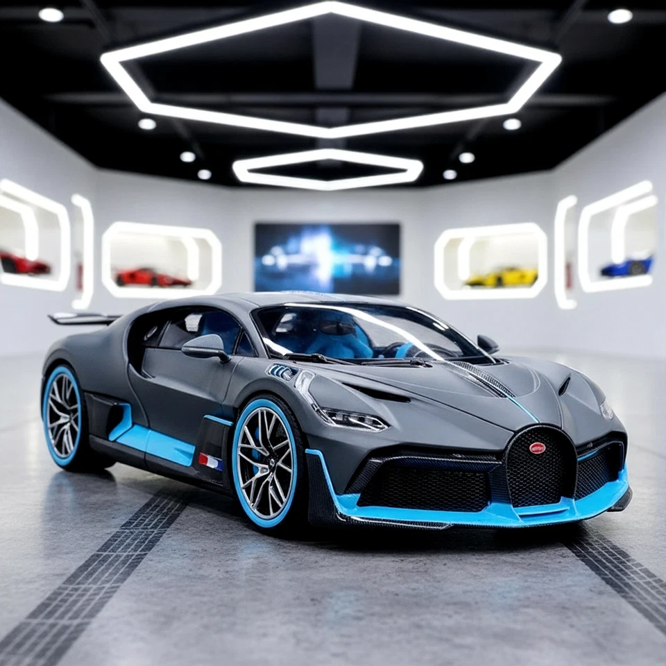 1:32 Bugatti Divo Alloy Diecast Car Model - Pull-Back Sound Light Kids Toy Gift - Image 2 of 4