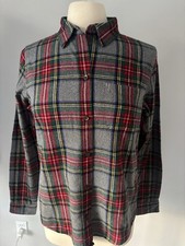 L.L. Bean Plaid Flannel S Button Down Shirt Relaxed Fit 100 Cotton Long Sleeves