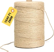Jute Twine String - 1640ft Eco-Friendly Natural Cord for Crafts,Butcher Cooki...