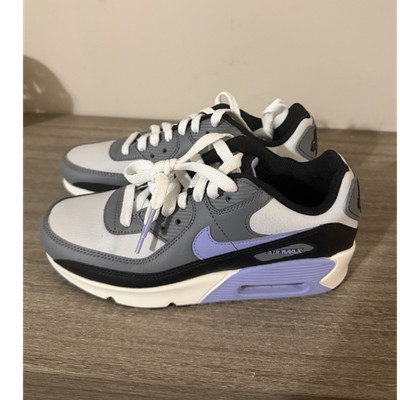 Nike Air Max 90 Low Top Lace-Up Colorblock Sneakers Gray/White/Black/Purple