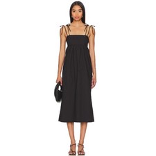 GANNI Cotton Poplin String Midi Dress NWT Black Multi-Strap Women's 34/US 2