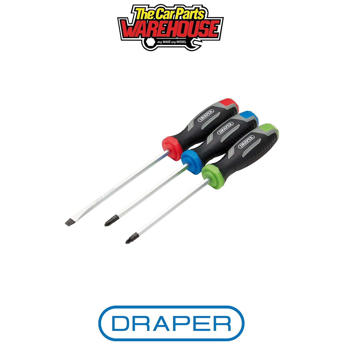 Draper 13486 Pound Thru Soft Grip Screwdriver Set (3 Piece)