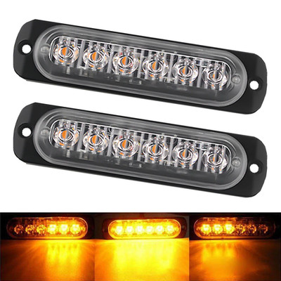 2X LKW 12V 24V 6SMD LED Stroboskop Licht Stroboskop Gitter Blinkende Lightbar Auto Leuchtmittel