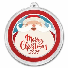 2025 1 oz Silver Colorized Round - Big Smiling Santa