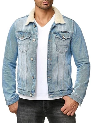 Herren Jeansjacke Jeans Jacke Übergangsjacke Sherpa Denim Lammfell-Imitat DOPE - Bild 1 von 4