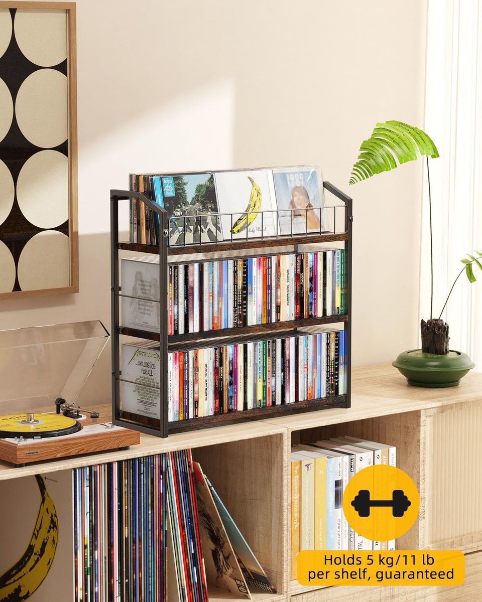 PAPAGIFTREE 3-Tier CD Holder, Storage and Rack for Display, Large