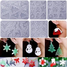 ZQYSING 5 Pack Resin Earring Molds, Resin Jewelry Molds Christmas Silicone