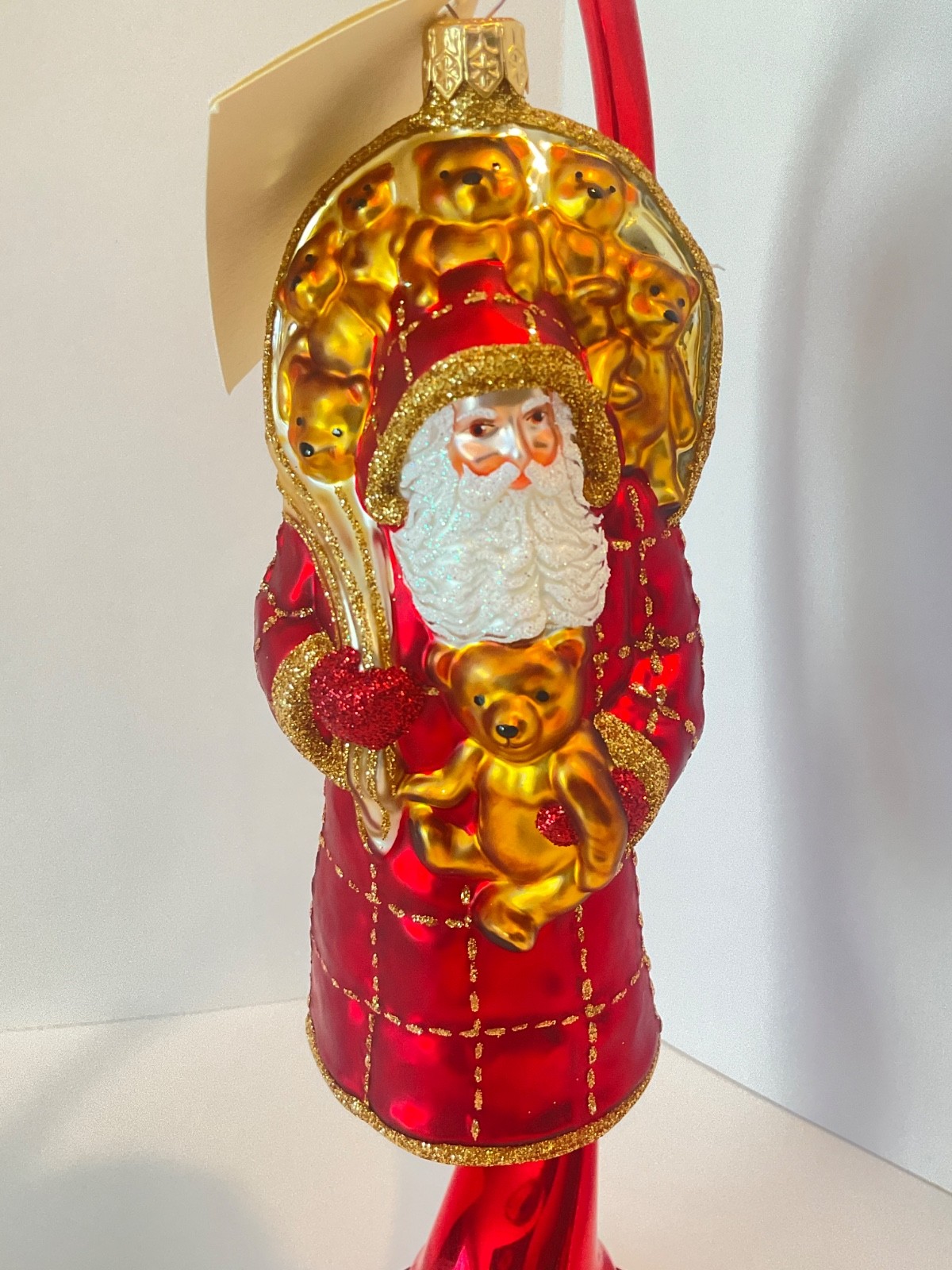 2001 Patricia Breen Glass Ornament ROOSEVELT SANTA RED GOLD Signed