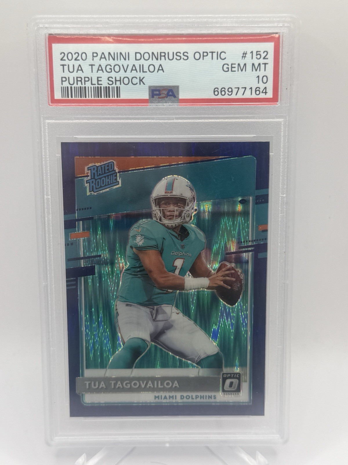 Tua Tagovailoa Panini Donruss Optic #152 Purple Shock