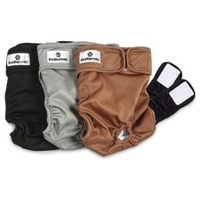 Pet Parents 3-Pack Washable Female Dog Diapers with Extenders Small, Natural