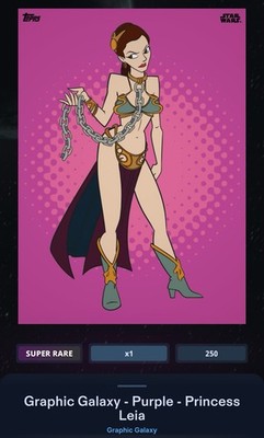Topps Star Wars Card Trader Graphic Galaxy - Purple - Princess Leia - Slave Leia