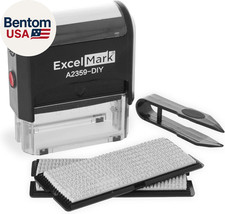 Self-Inking DIY Custom Rubber Stamp Kit - Personalized Stamper for Business or H