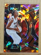 Tina Charles #107 2024 Select WNBA Premier Red Cracked Ice Prizm Dream W0124A