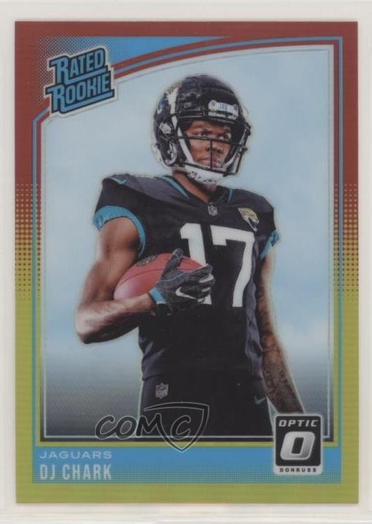 2018 Donruss Optic Rated Rookie Red & Yellow Prizm DJ Chark Jr #165 0c6