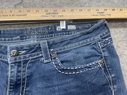 Miss Me Jeans Gr. 36 Easy Boot Bootcut Pattentaschen Glitzer dicke Nähte - Bild 8 von 17