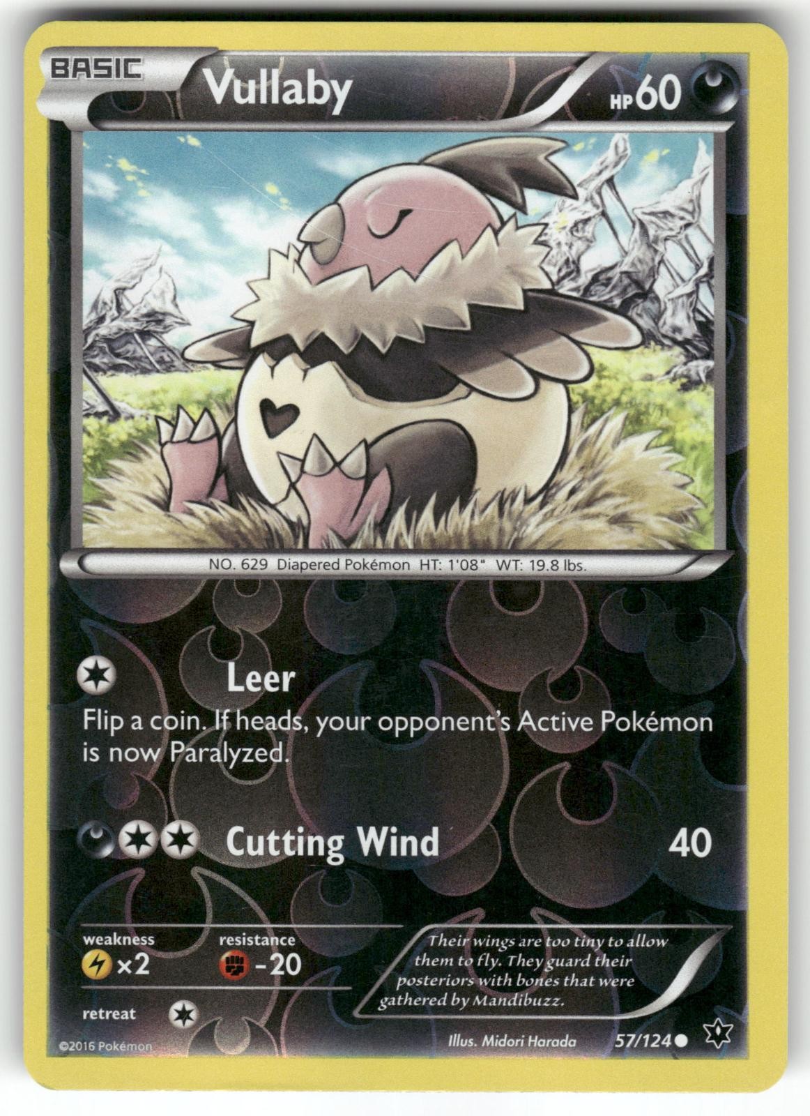 Vullaby 57/124 Common Fates Collide Pokemon Reverse Holo Near Mint