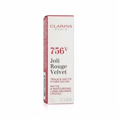 Clarins Joli Rouge Velvet, Matte & Moisturizing Long-Wearing Lipstick 756V Guava