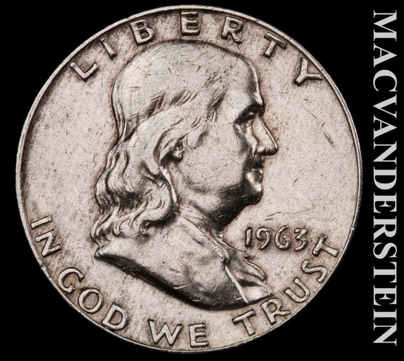 1963-D Franklin Half Dollar- Silver- Extra Fine- Better Date- No Reserve #L9365