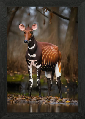 Stately Okapi Framed Wall Art Poster Canvas Print Picture