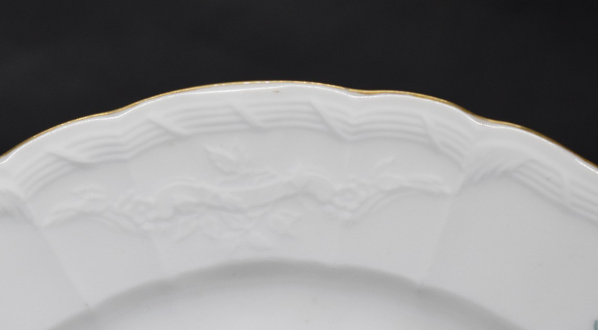 KPM Porcelain Hand Painted Plate Signed Anton Herder 1903-1935 Flowers Lilac