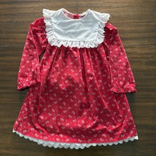 Vintage Bryan Co Girls Size 6X Christmas Holiday Red white Dress