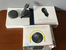 Google Chromecast LOT (Audio Media Streamer - RUX-J42 & TWO Chromecast media) 