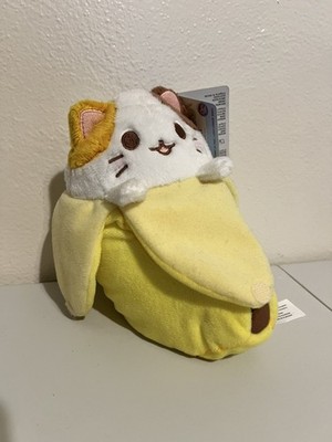Calico Bananya 8'' Anime Multi colored Cat in Banana plush Kitten Toy collectible