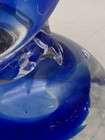 Murano Like Dolphin Figurine Art Glass Cobalt Blue Clear Fish Coastal Nautical — photo 9